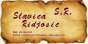 Slavica Riđošić vizit kartica